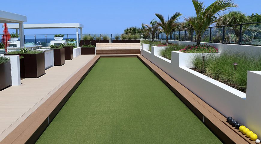 Artificial grass on rooftops