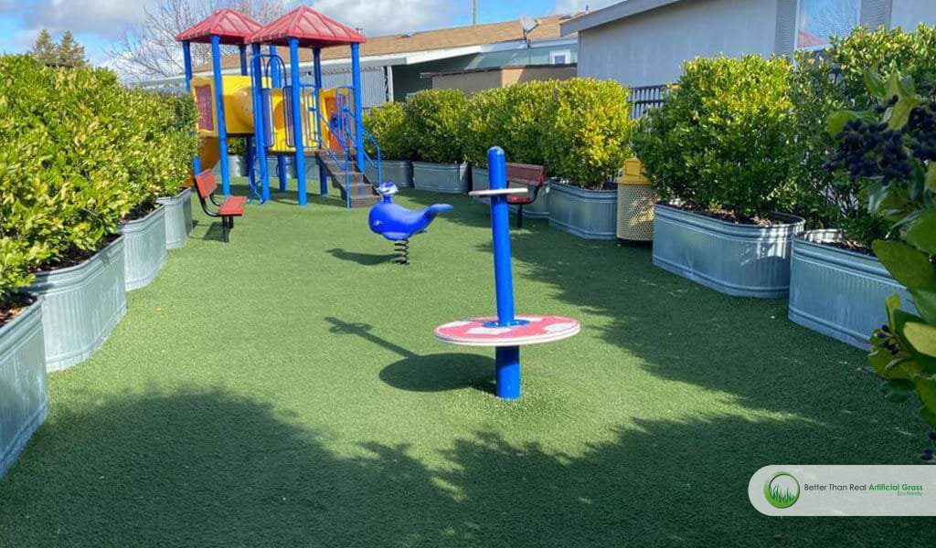 Fake grass playground installation… 10 years old!!