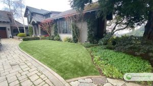 Synthetic turf installation for front yard in San Francisco, California - after